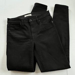 Madewell TALL 9" High Rise Skinny Denim Jeans in Black Size 27T